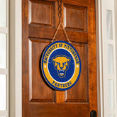 University of Pittsburgh Round Door Décor with Hanging Rope, 18x18, Collegiate, Home