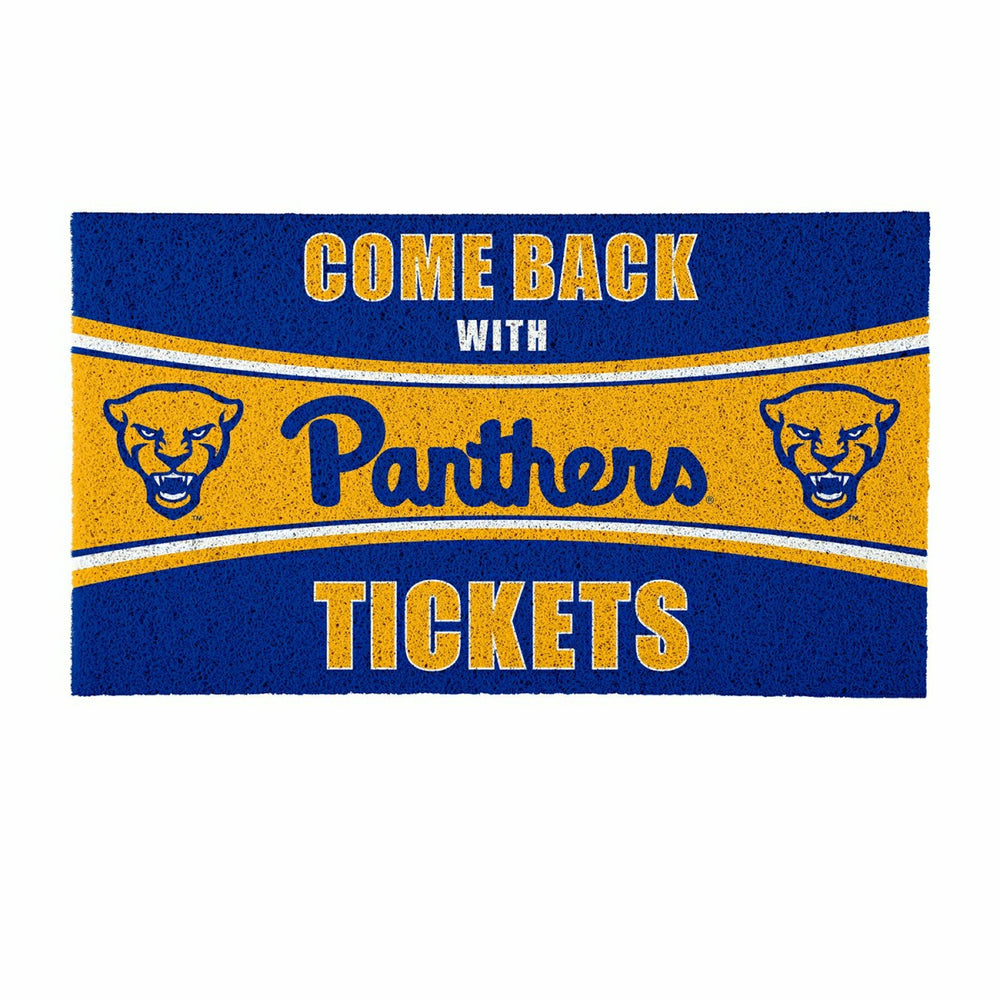28" x 16" PVC Trapper Mat, Come Back with Tickets, University of Pitts, Collegiate