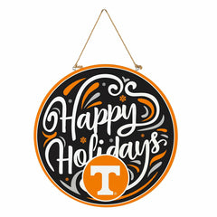 University of Tennessee Holiday Round Door Décor with Hanging Rope, 18, Collegiate, Home