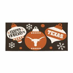 University of Texas Holiday Flocked Coir Sassafras Switch Mat, 22"x10", Collegiate