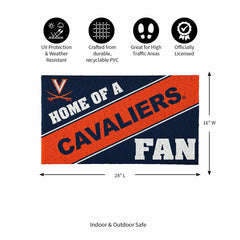 University of Virginia, PVC Mat COLOR, Home of a Fan, Collegiate