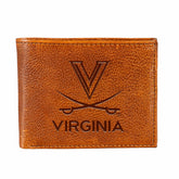 University of Virginia, Embossed 100% Genuine Tumbled Leather Passcase, Collegiate, Home