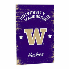 University of Washington Wood Wall Sign, 16x24, Collegiate, Home