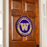 University of Washington Round Door Décor with Hanging Rope, 18x18, Collegiate, Home
