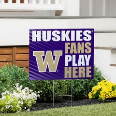 University of Washington Coroplast Yard Sign "Fans Play Here", Collegiate, Home