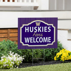 University of Washington Coroplast Yard Sign, "Fans Welcome", Collegiate, Home