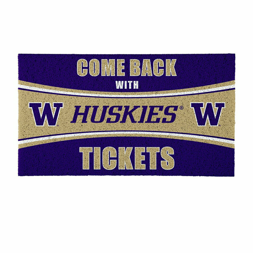 28" x 16" PVC Trapper Mat, Come Back with Tickets, University of Washi, Collegiate