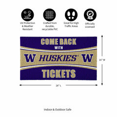 28" x 16" PVC Trapper Mat, Come Back with Tickets, University of Washi, Collegiate