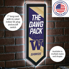 LED Wall Decor, Pennant, University of Washington, Collegiate, Home