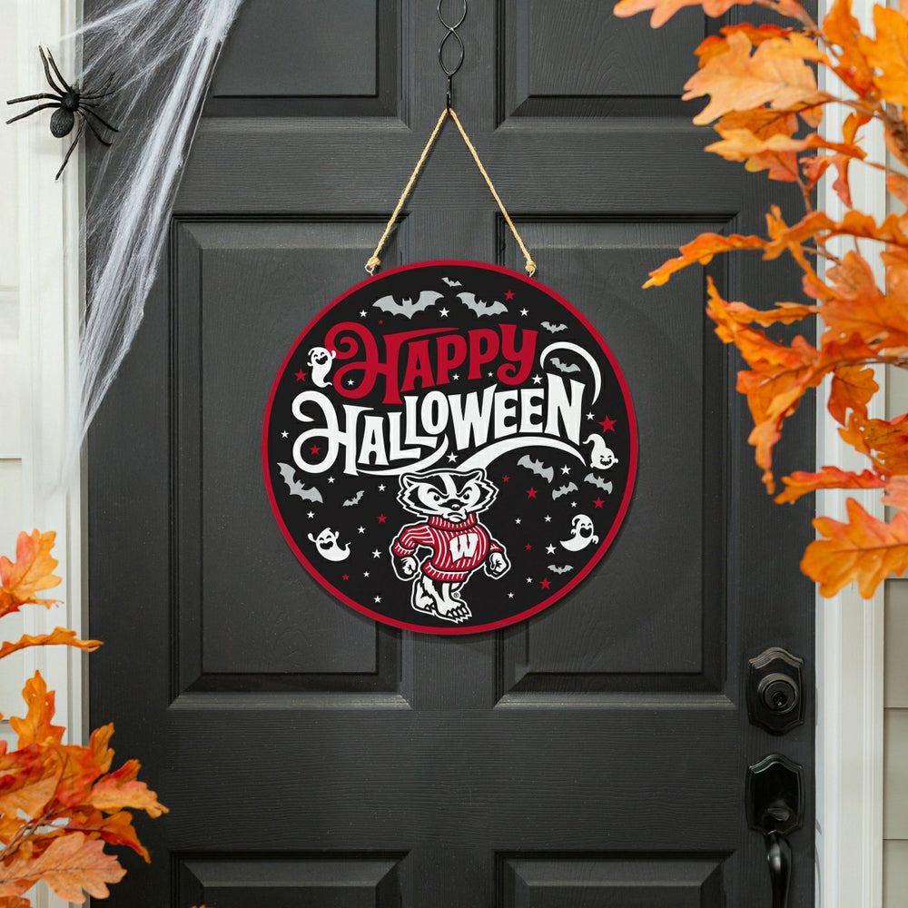 University of Wisconsin-Madison Halloween Round Door Décor with Hangin, Collegiate, Home