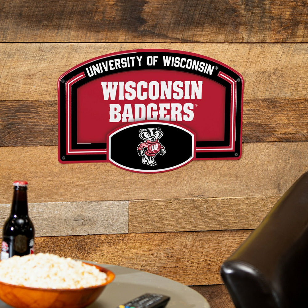 University of Wisconsin-Madison USA Embossed Steel Wall Sign, 11" x 17, Collegiate, Home