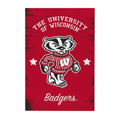 University of Wisconsin-Madison Wood Wall Sign, 16x24, Collegiate, Home