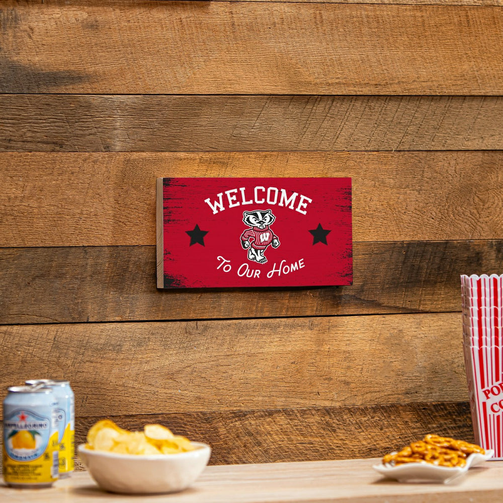 University of Wisconsin-Madison Wood Wall Sign, 6x11, Collegiate, Home