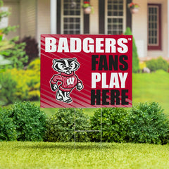 University of Wisconsin-Madison Coroplast Yard Sign "Fans Play Here", Collegiate, Home