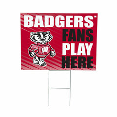 University of Wisconsin-Madison Coroplast Yard Sign "Fans Play Here", Collegiate, Home