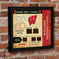Scoreboard Wall Clock, Wisconsin, Collegiate, Home