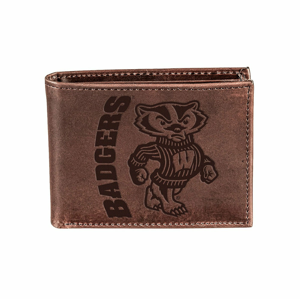 University of Wisconsin-Madison, Bi-Fold Wallet, Brown, CH, 100% Genui, Collegiate, Home