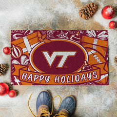 Virginia Tech Holiday PVC Mat, 28"x16", Collegiate