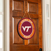 Virginia Tech Round Door Décor with Hanging Rope, 18x18, Collegiate, Home