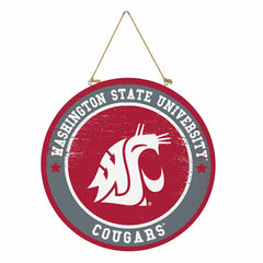 Washington State University Round Door Décor with Hanging Rope, 18x18, Collegiate, Home