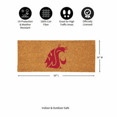 Washington State University Extra Large Full Color Coir Mat, 60"x24", Collegiate