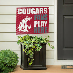 Washington State University Coroplast Yard Sign "Fans Play Here", Collegiate, Home