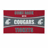 28" x 16" PVC Trapper Mat, Come Back with Tickets, Washington State Un, Collegiate