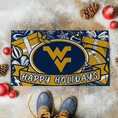 West Virginia University Holiday PVC Mat, 28"x16", Collegiate
