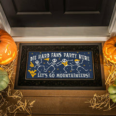 West Virginia University Flocked Coir Halloween Sassafras Switch Mat, , Collegiate