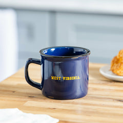 West Virginia University Ceramic Camp Cup with Enamel Finish, 14oz, Collegiate, Home