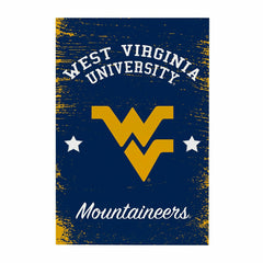 West Virginia University Wood Wall Sign, 16x24, Collegiate, Home