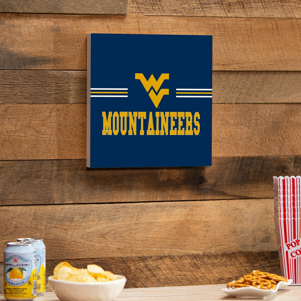 West Virginia University Wood Wall Sign, 12x12, Collegiate, Home