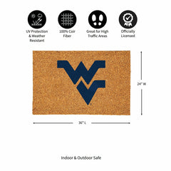 West Virginia University Large Full Color Coir Mat, 36"x24", Collegiate