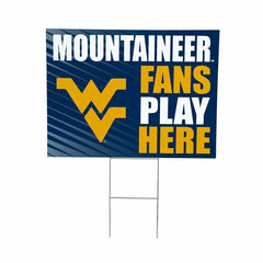 West Virginia University Coroplast Yard Sign "Fans Play Here", Collegiate, Home