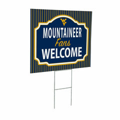 West Virginia University Coroplast Yard Sign, "Fans Welcome", Collegiate, Home