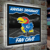 University of Kansas 23"H x 23"L LED Wall Decor, Edgelite, Square, Home, Collegiate