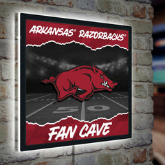 University of Arkansas 23"H x 23"L LED Wall Decor, Edgelite, Square, Home, Collegiate