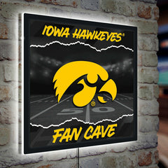 University of Iowa 23"H x 23"L LED Wall Decor, Edgelite, Square, Home, Collegiate