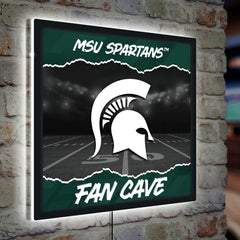 Michigan State University 23"H x 23"L LED Wall Decor, Edgelite, Square, Home, Collegiate