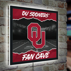 University of Oklahoma 23"H x 23"L LED Wall Decor, Edgelite, Square, Home, Collegiate