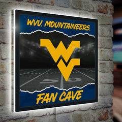 West Virginia University 23"H x 23"L LED Wall Decor, Edgelite, Square, Home, Collegiate