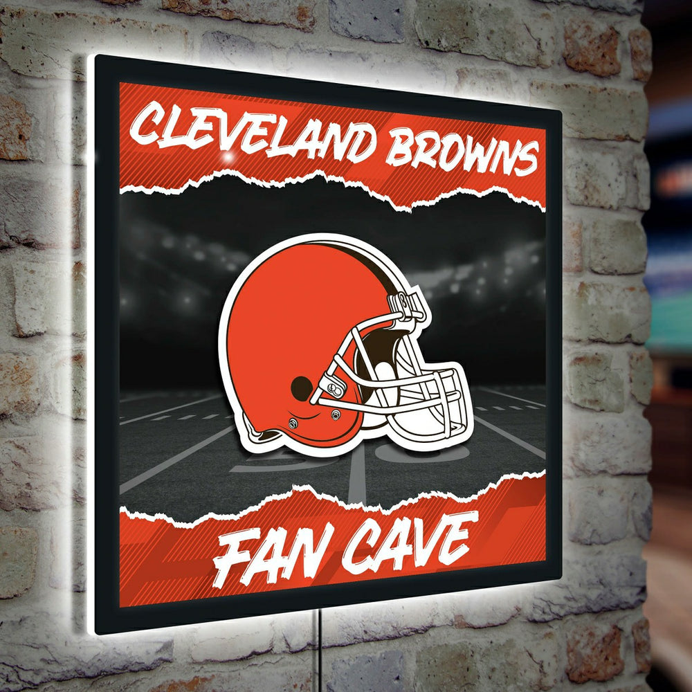 Cleveland Browns 23"H x 23"L LED Wall Decor, Edgelite, Square, Home, NFL