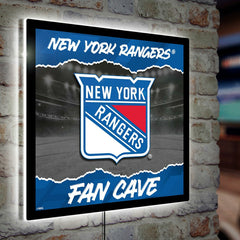 New York Rangers 23"H x 23"L LED Wall Decor, Edgelite, Square, Home, NHL