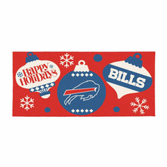 Buffalo Bills Holiday Flocked Coir Sassafras Switch Mat, 22"x10", NFL