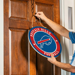 Buffalo Bills Round Door Décor with Hanging Rope, 18x18, NFL, Home
