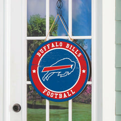 Buffalo Bills Round Door Décor with Hanging Rope, 18x18, NFL, Home