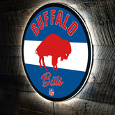 Buffalo Bills NFL Football Large Round Vintage Edgelite LED Decor, NFL, Home