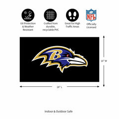 Full Color PVC Mat, 16" x 28", Baltimore Ravens, NFL