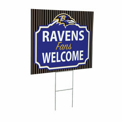 Baltimore Ravens Coroplast Yard Sign, "Fans Welcome", NFL, Home