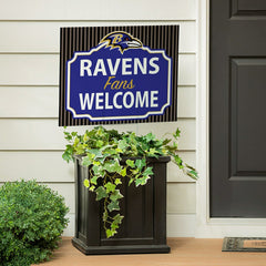 Baltimore Ravens Coroplast Yard Sign, "Fans Welcome", NFL, Home
